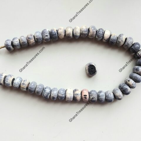 Kenya cow bone beads, gray