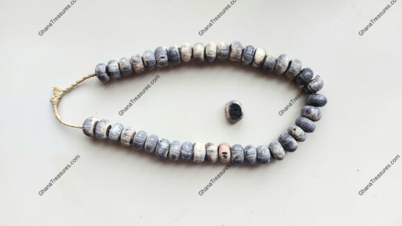 Kenya cow bone beads, gray