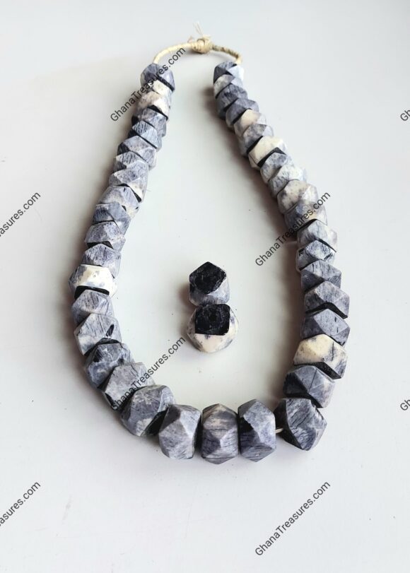 Faceted cow bone beads