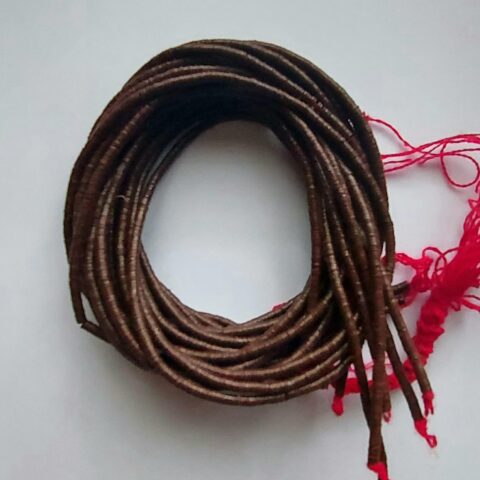 3 mm. African vinyl beads, brown