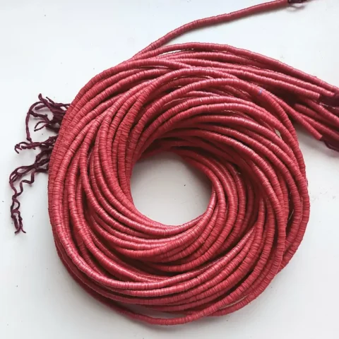 4 mm. African vinyl beads, red