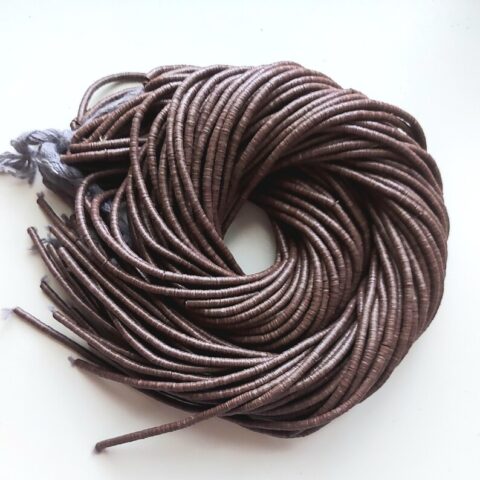 4 mm. African vinyl beads, brown