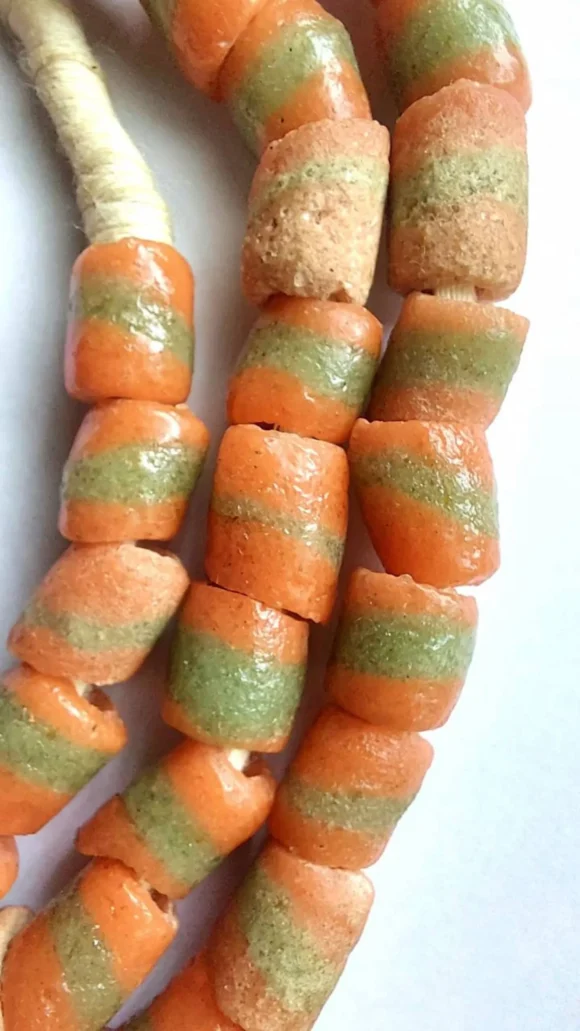 74 vintage sand cast glass beads - Image 2