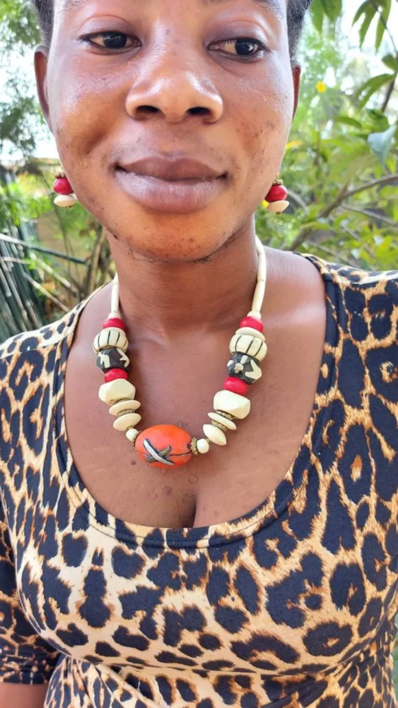 Set of necklace and earrings
