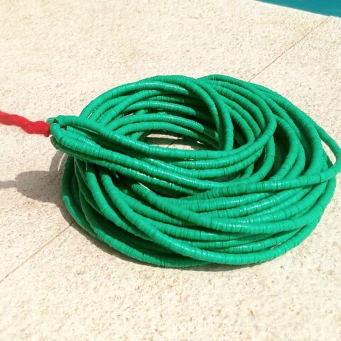 4 mm. African vinyl beads, green