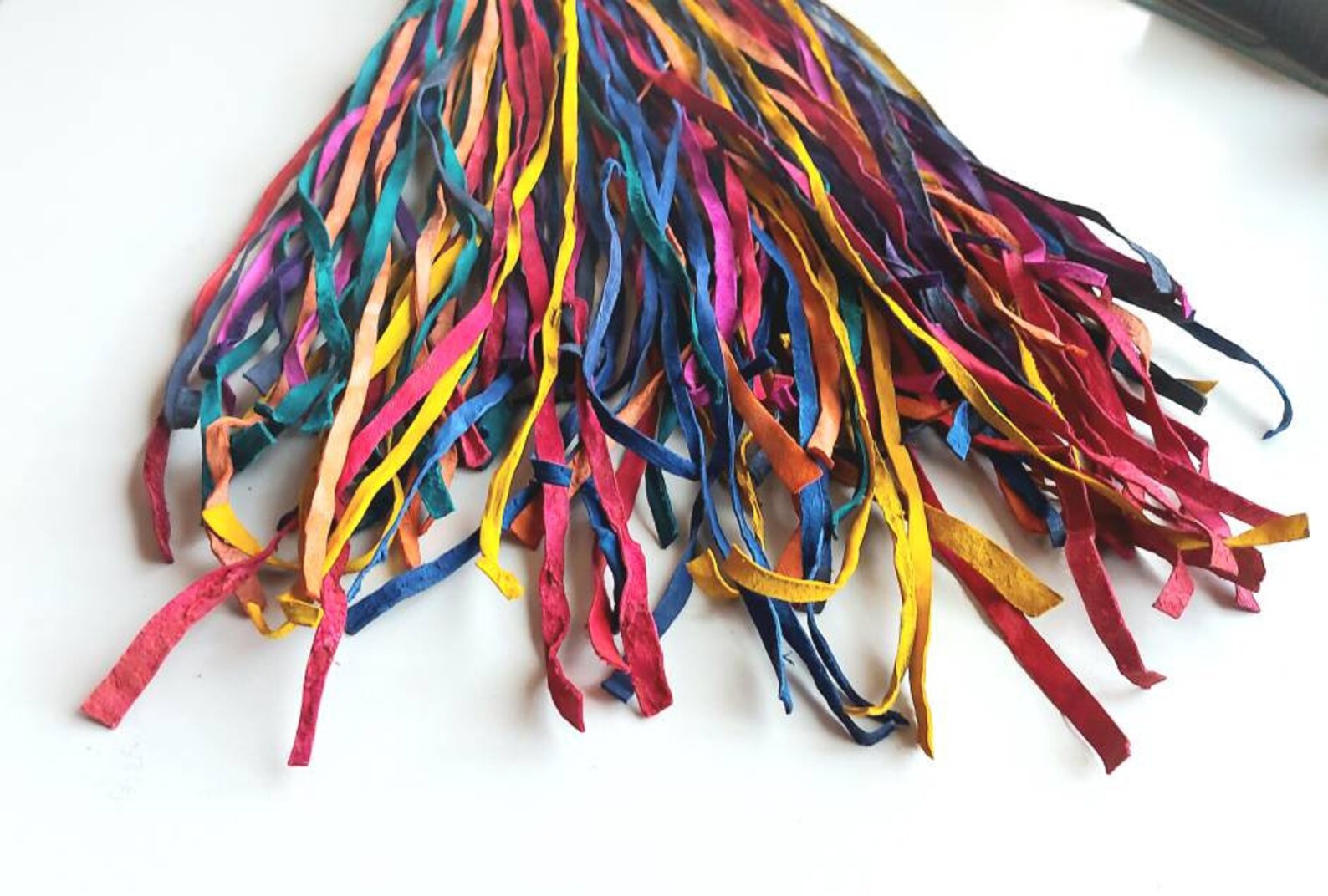 Rainbow goat leather cascade necklace Rainbow goat leather cascade necklace - Image 3