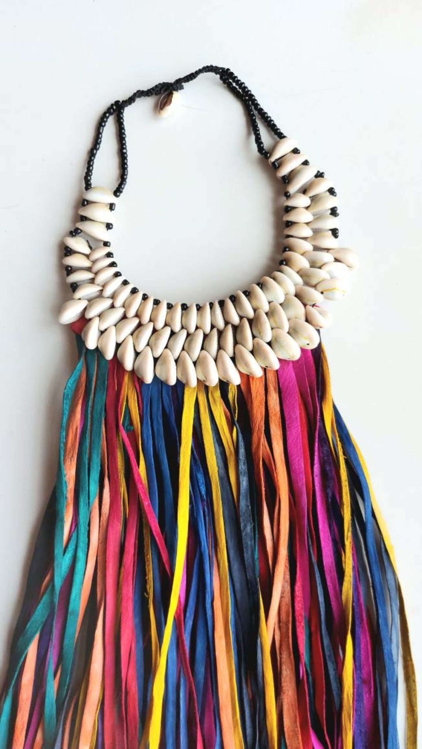 Rainbow goat leather cascade necklace Rainbow goat leather cascade necklace - Image 2