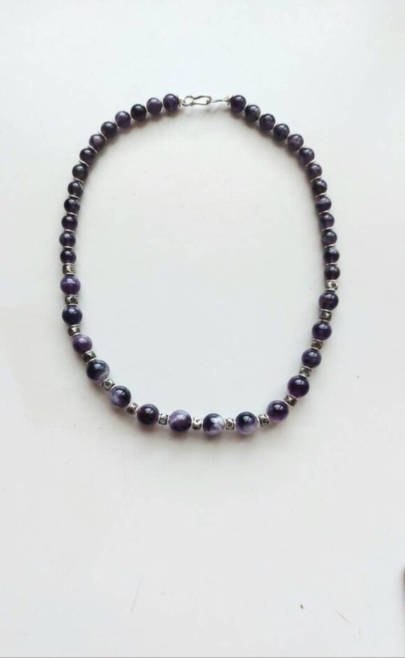 African amethist and silver necklace - Image 4