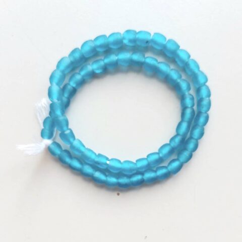 61-66 recycled glass beads, bright blue