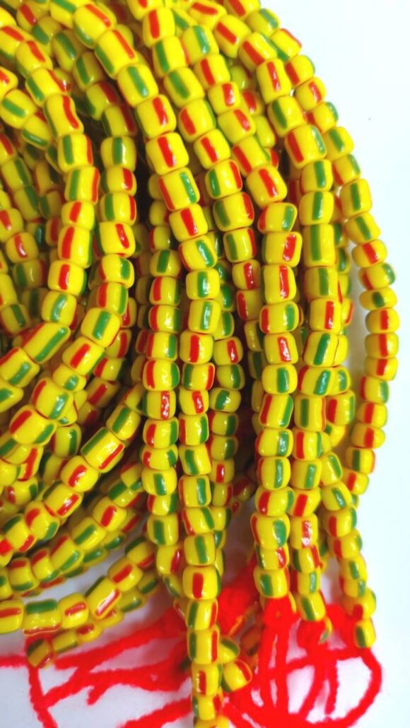 6 mm.Christmas beads, 32 inches string, African colors - Image 2