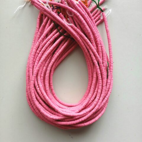 4 mm.African vinyl beads, neon pink