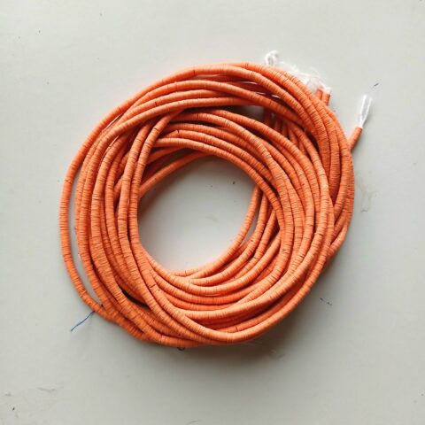 4 mm.African vinyl beads, neon orange