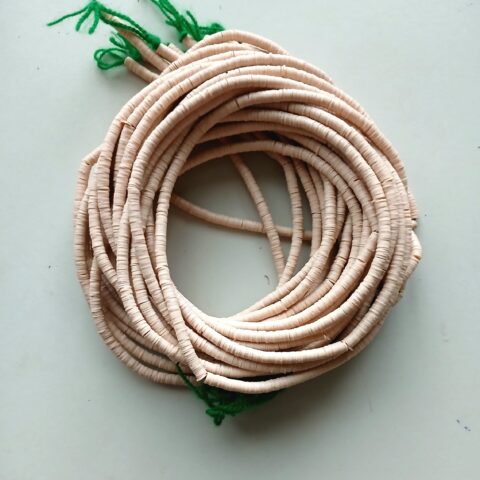 4 mm.African vinyl beads, cream