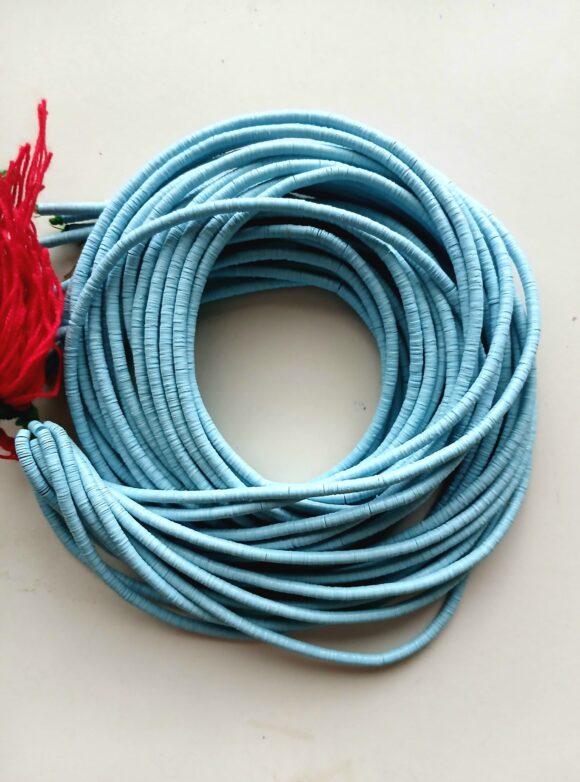 4 mm. African vinyl beads, turquoise