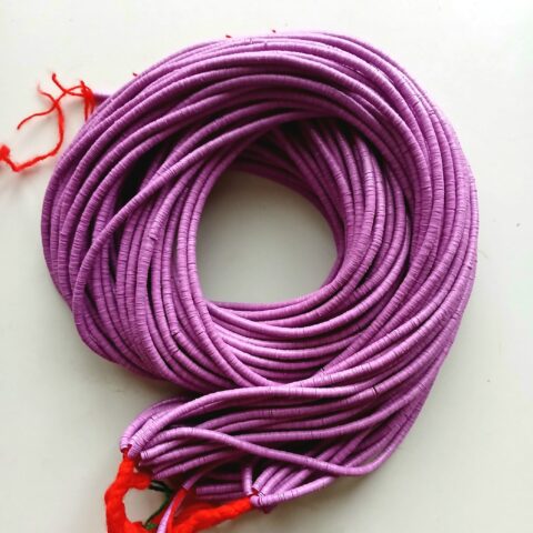 4 mm.African vinyl beads, deep pink