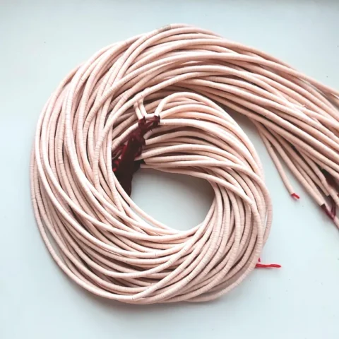 4 mm.African vinyl beads, cream