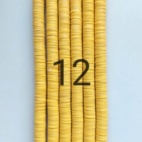 14 mm. African vinyl beads, yellow, durable and stylish crafting supplies