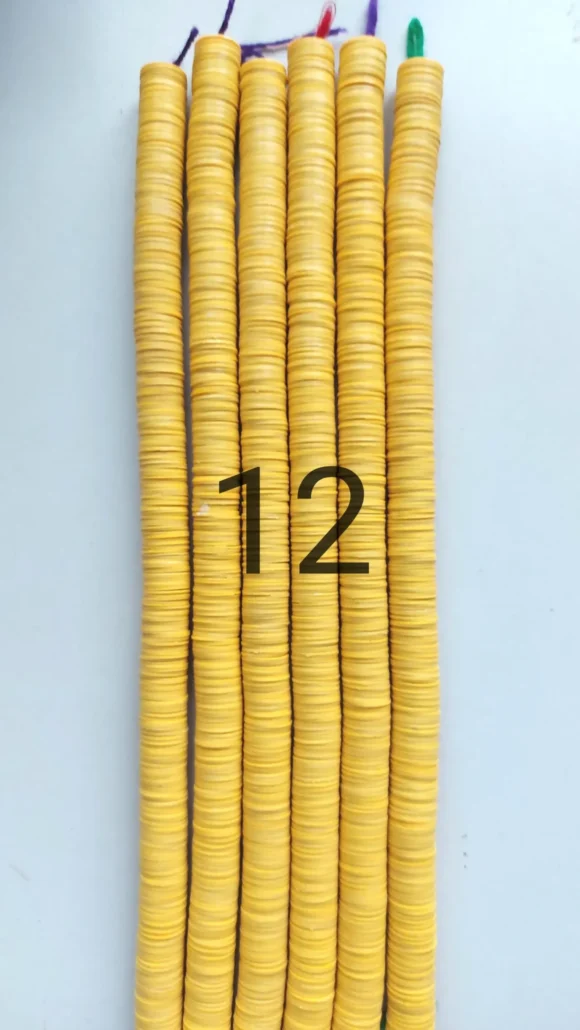 14 mm. African vinyl beads, yellow, durable and stylish crafting supplies