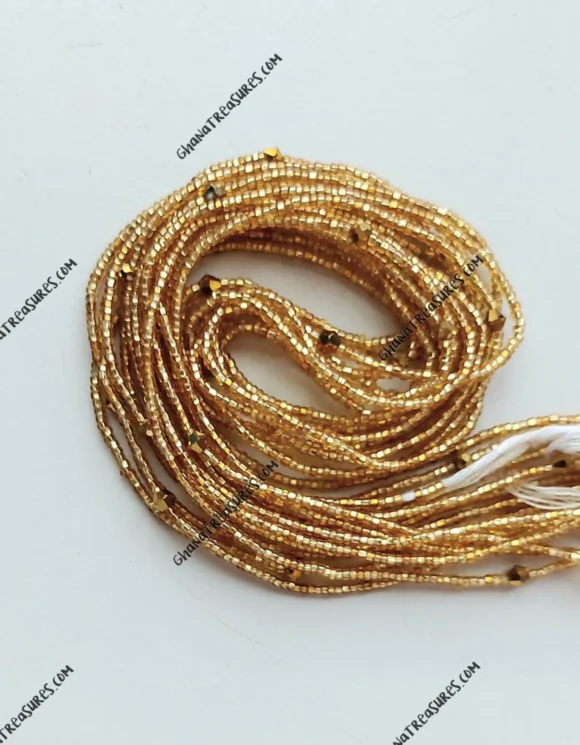 Minimalist tiny gold waist beads with crystals - Image 2