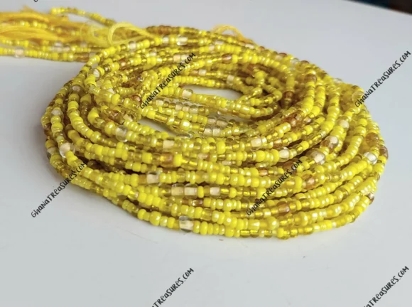 Mixed yellow waist beads
