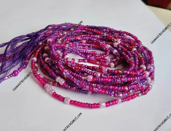 Mixed purple waist beads