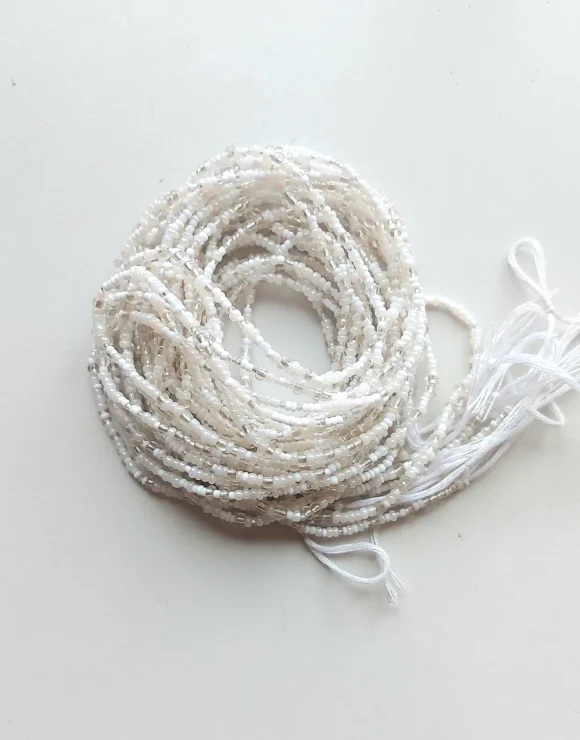 Mixed white waist beads - Image 2