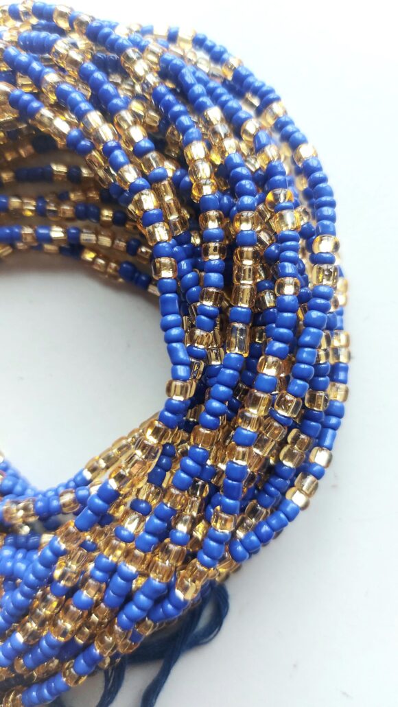 Blue and gold waist beads - Image 2