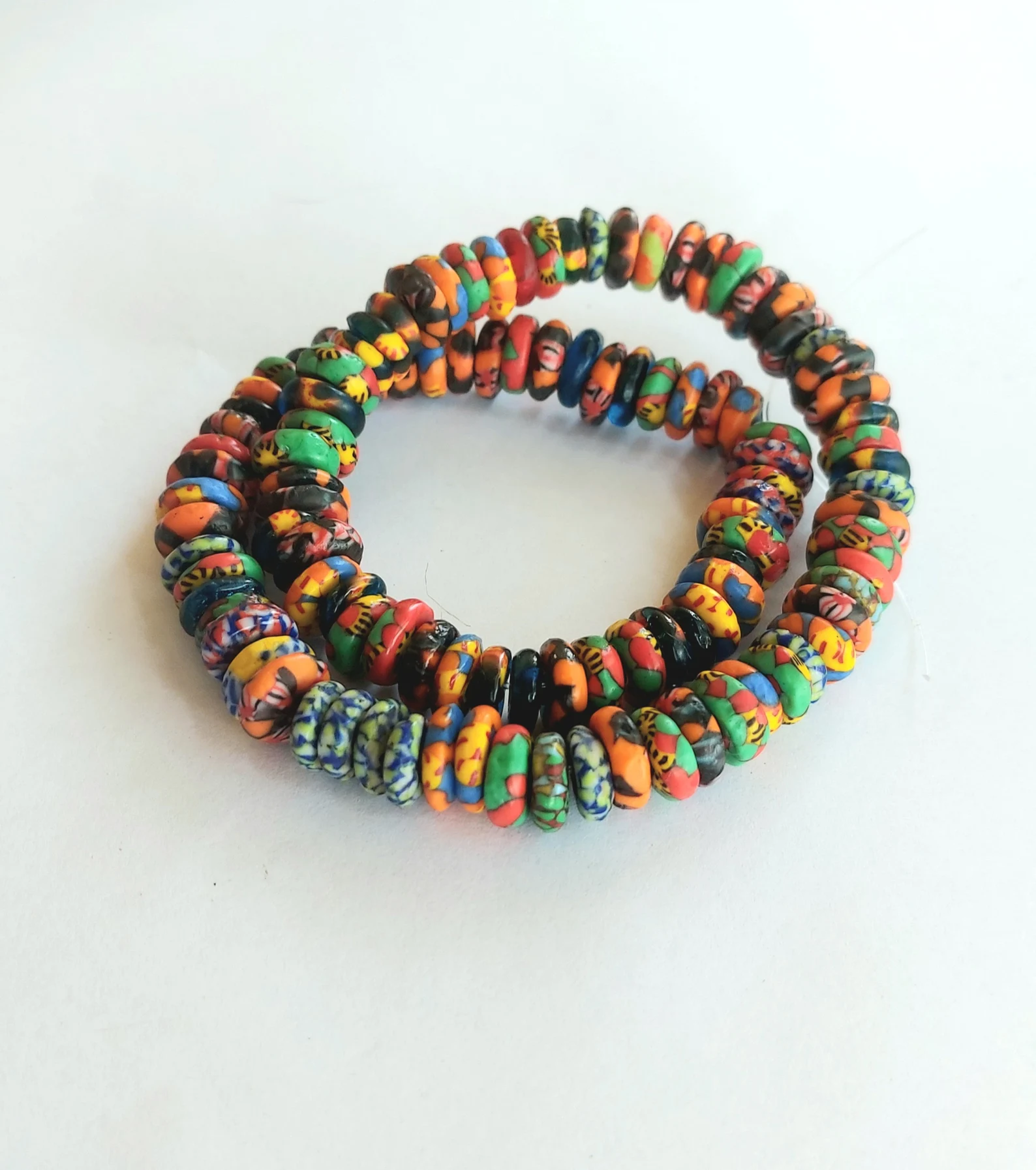 100+ African melted glass rondelle beads, 10-11 mm.diameter 100+ African melted glass rondelle beads, 10-11 mm.diameter - Image 2