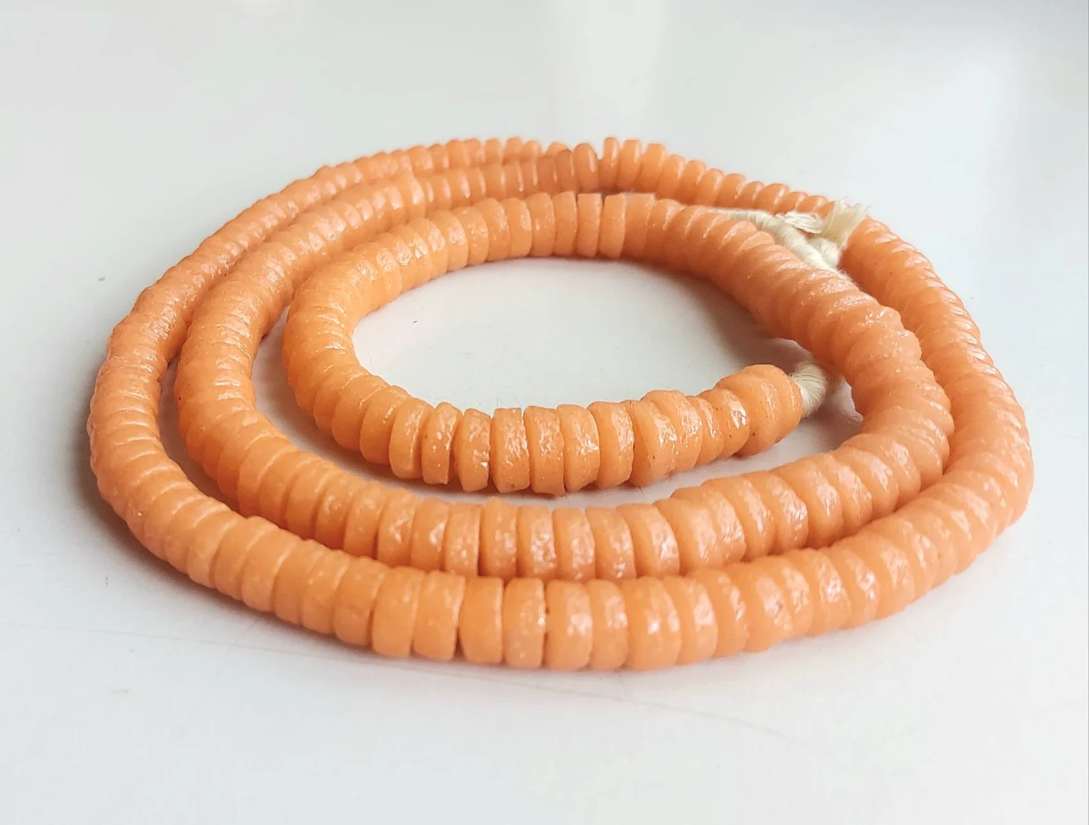 50 African rondelle beads, glossy peach orange beads 50 African rondelle beads, glossy peach orange beads