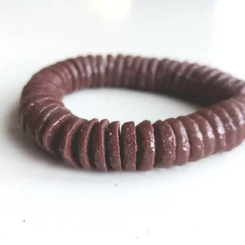 50 rustic dark brown rondelle beads