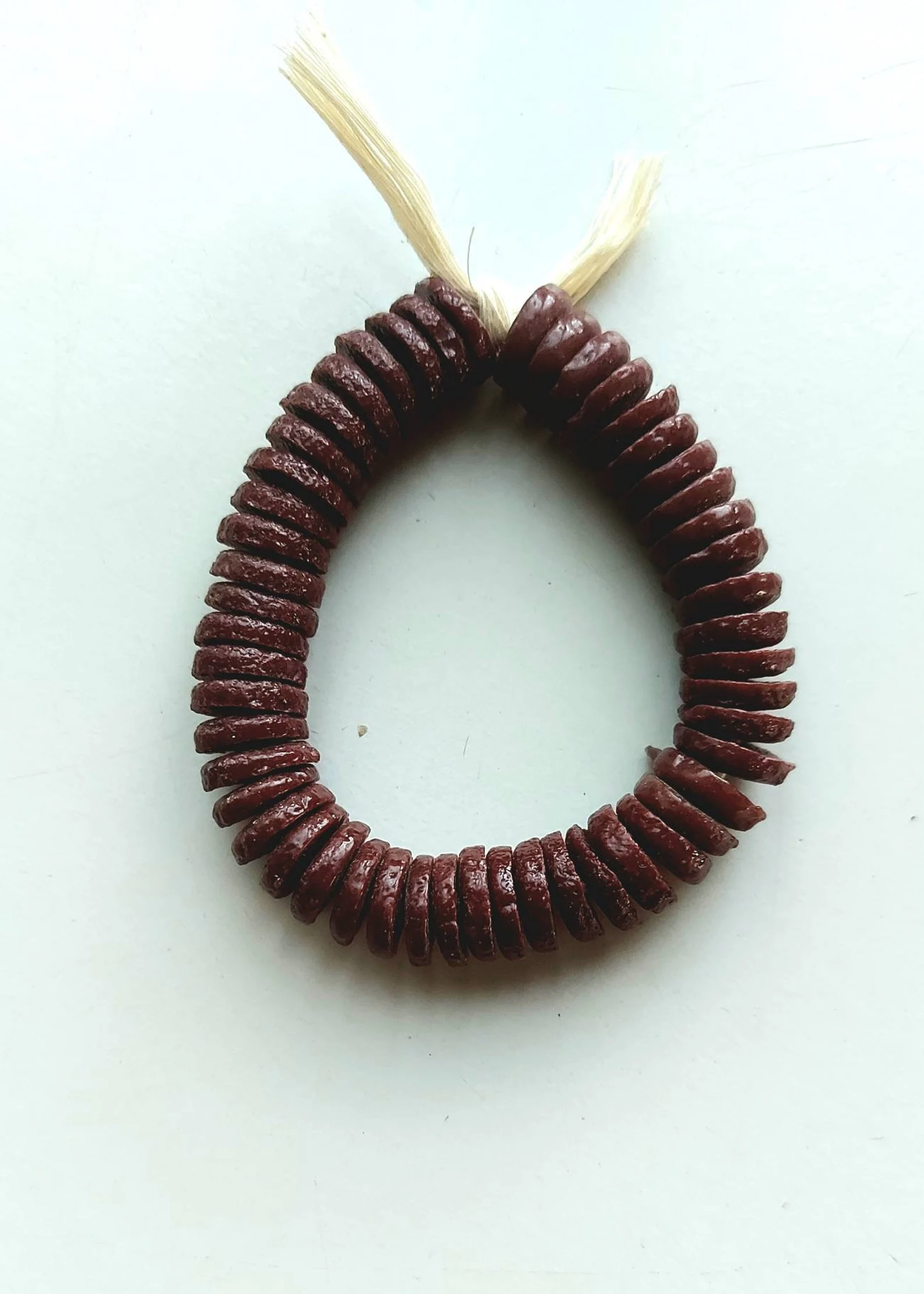 50 rustic dark brown rondelle beads 50 rustic dark brown rondelle beads - Image 2