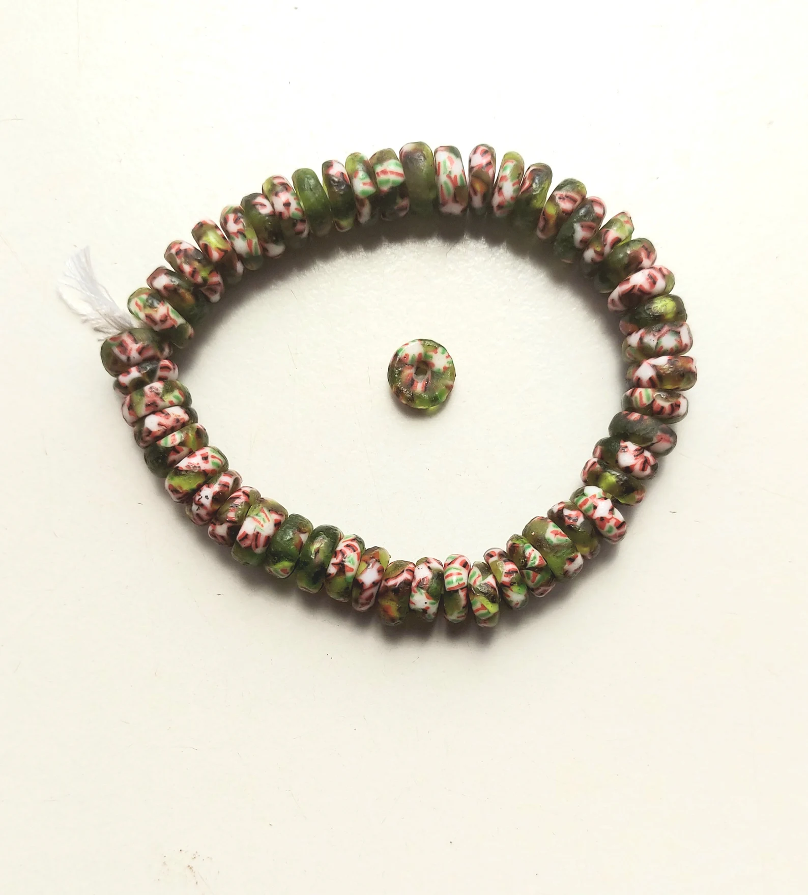 50 melted glass rondelle beads, 10 mm.diameter 50 melted glass rondelle beads, 10 mm.diameter - Image 2