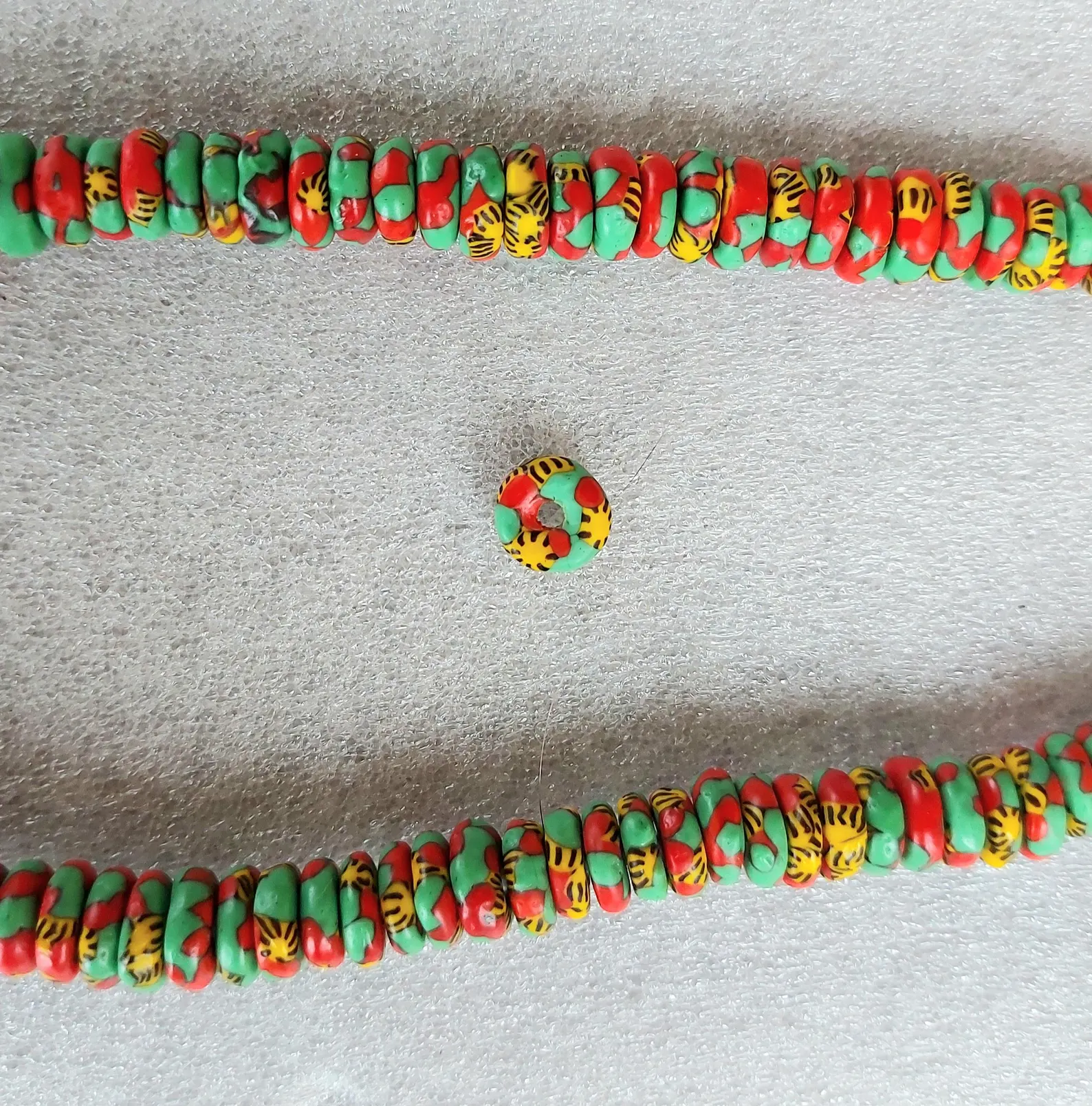 100+ African melted glass spacers, rondelle beads, 10-11 mm.diameter 100+ African melted glass spacers, rondelle beads, 10-11 mm.diameter - Image 2