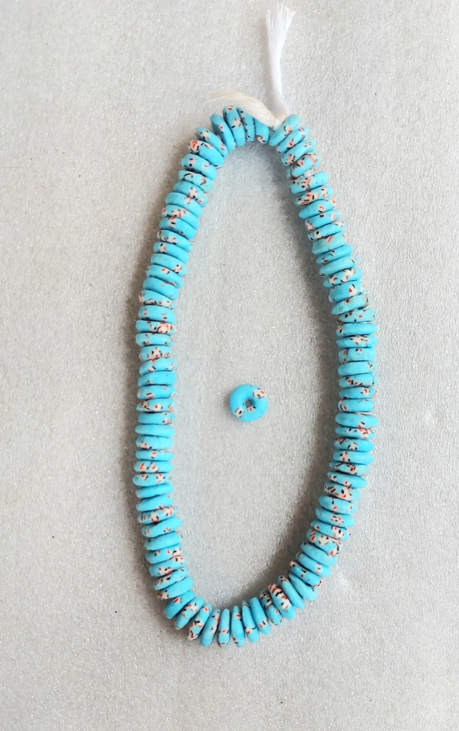 90 African melted glass rondelle, 16 inches string, 13-14 mm.diameter 90 African melted glass rondelle, 16 inches string, 13-14 mm.diameter
