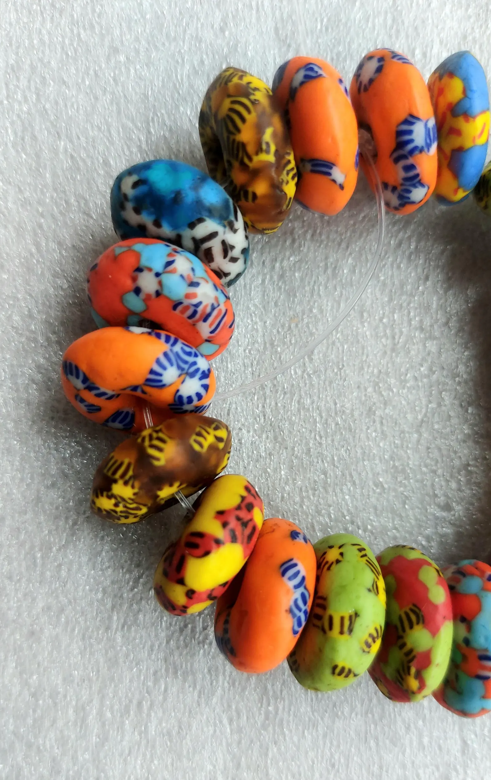 20-21 African melted glass rondelle beads, 18 mm.diameter 20-21 African melted glass rondelle beads, 18 mm.diameter - Image 2