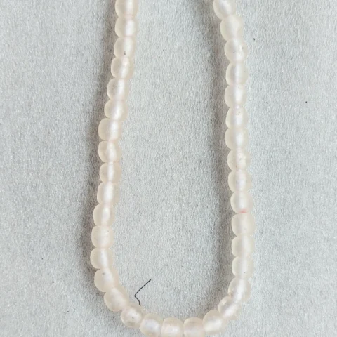 42-43 recycled glass beads. translucent white