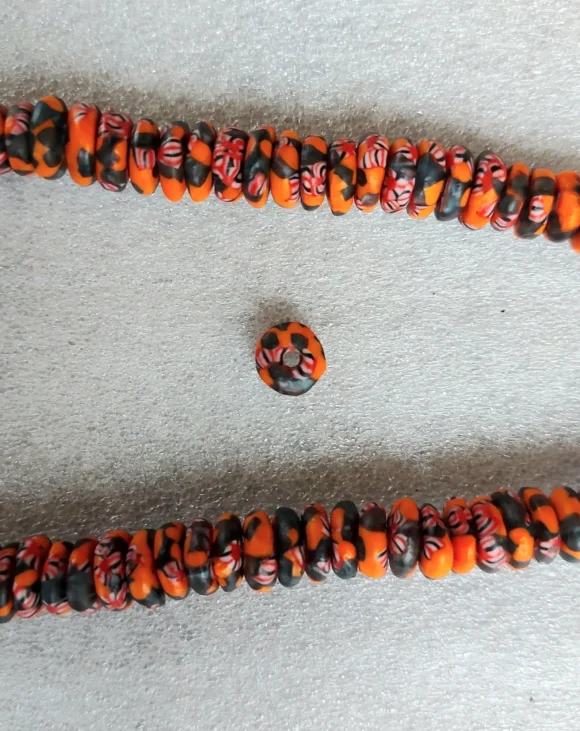 100+ African melted glass spacers, rondelle beads, 10-11 mm.diameter - Image 2