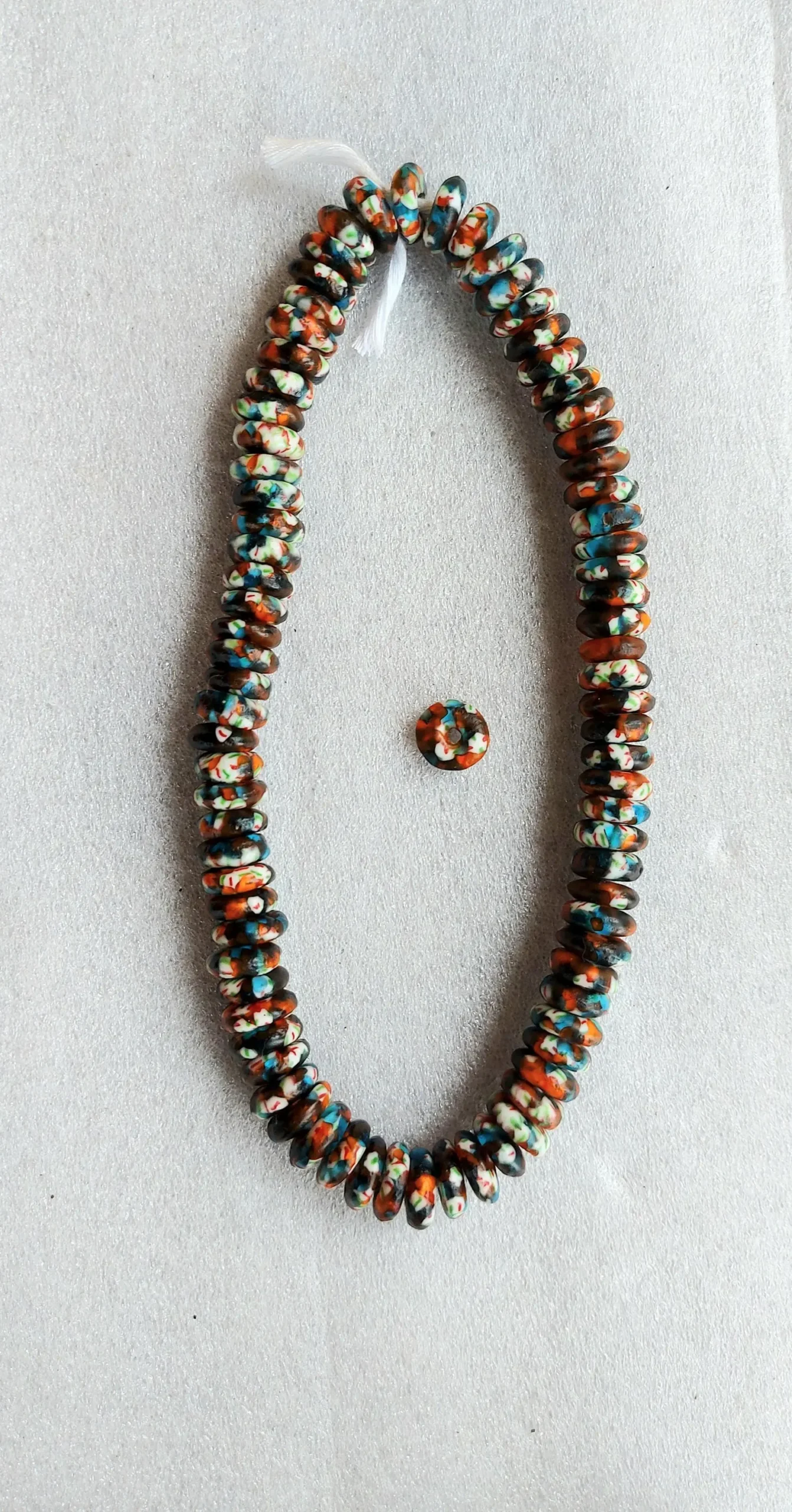 75-80 African melted glass rondelle, 16 inches string, 13-14 mm.diameter 75-80 African melted glass rondelle, 16 inches string, 13-14 mm.diameter