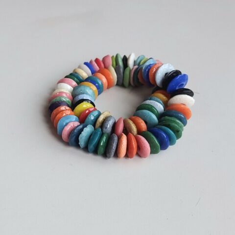 Mixed colors, 16 inches string, saucer beads