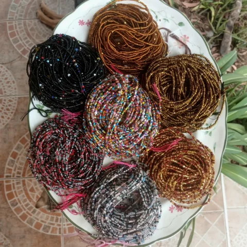 Sample of 7 Ghanaian waist beads