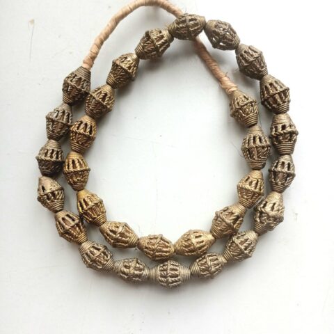 30 hand cast Ashanti brass beads
