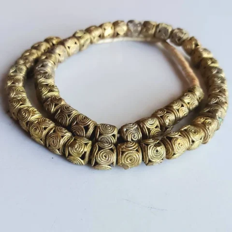 50 hand cast Ashanti brass beads